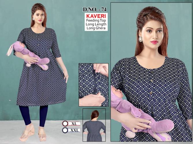 Seven Cross Casual Wear Rayon Feeding Kurti Wholesale Shop In Surat
